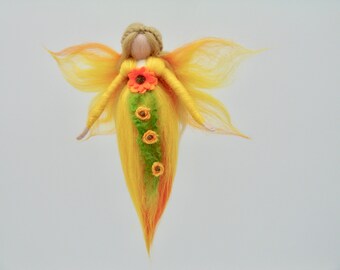 Marigold fairy, Waldorf inspired, flower fairy