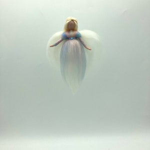 small pastel-colored guardian angel, angel made of fairytale wool, felt fairy, Waldorf, felted angel image 2