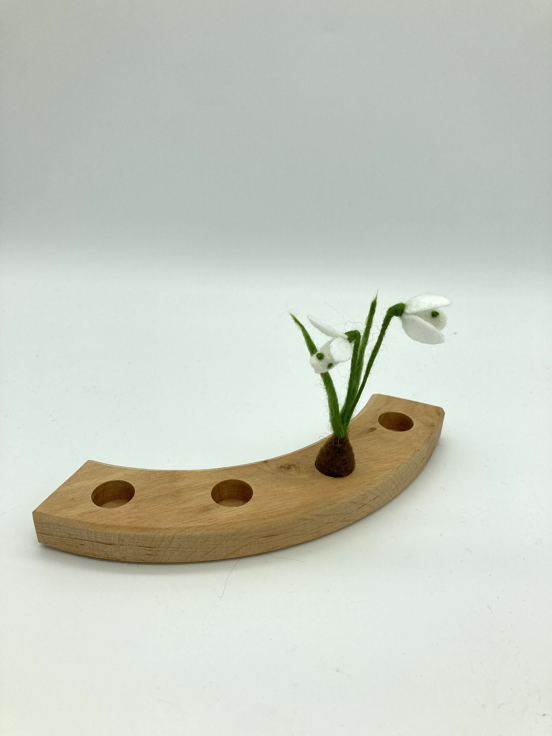 felted snowdrop for the annual ring, birthday ring, felt flower