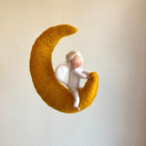 felted moon angel