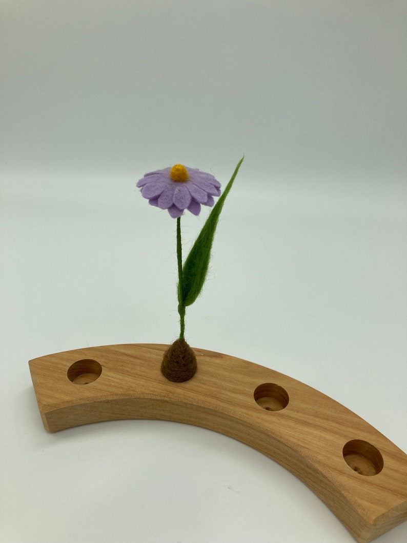 Felt flower for the annual ring, aster, felted flower, autumn image 5