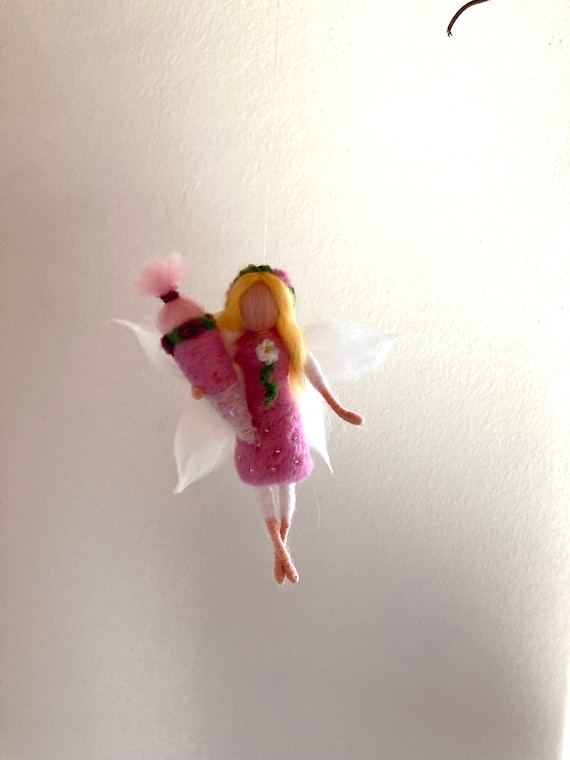 gefilzte rosa Schultütenfee