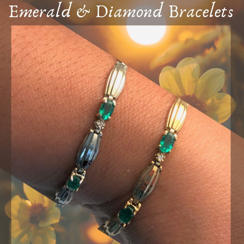 Emerald Classic Tennis Bracelet in 14K White Gold w/ 2.60CT in | Etsy