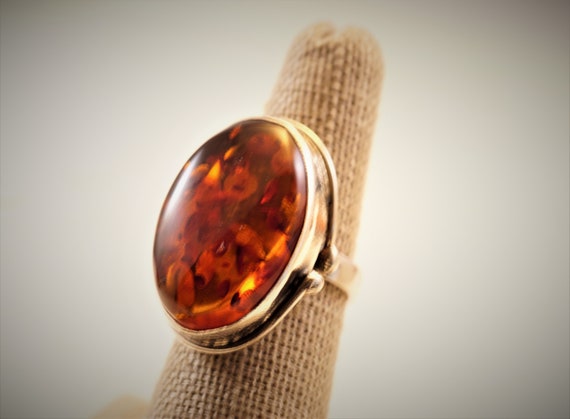 Baltic Sea Amber in Handcrafted Vintage Sterling … - image 2