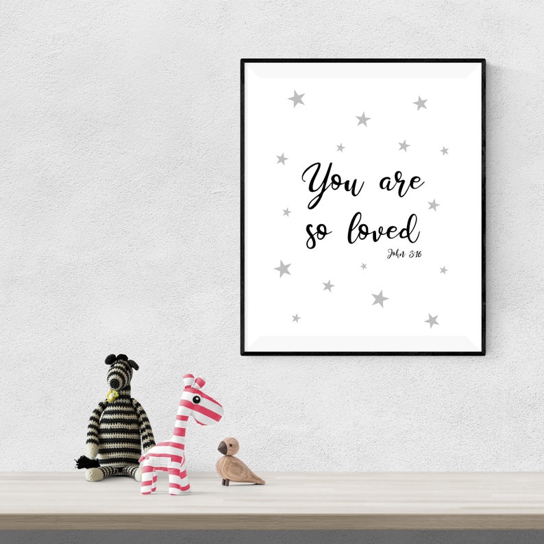 Nursery Bible verse print set of 3 grey nursery prints with Etsy