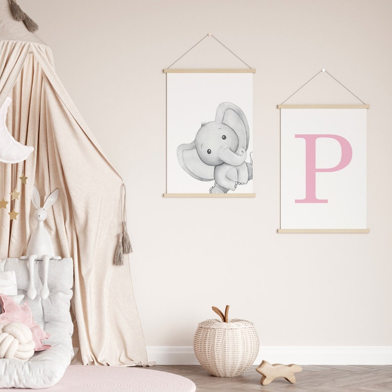 Personalised elephant nursery prints image 6