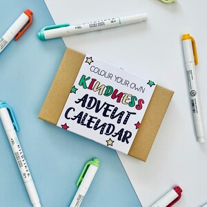 Children's kindness Advent Calendar, Colour your own calendar, Christmas countdown activity, Christmas kindness postcards, Christmas 2024