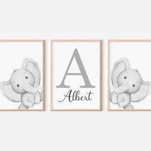 Personalised elephant nursery prints image 9