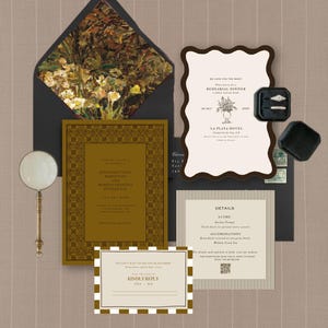 Altes Geld Hochzeitseinladung Set | Vorlagen-Bundle | Bearbeitbare Canva Download