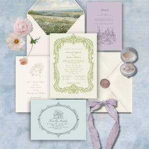 Victorian Wedding Invitation Suite: Romantic Spring Canva Template (Digital Download)