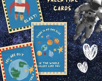Space Valentine Cards for Kids | Editable Classroom Valentines (Canva Template)