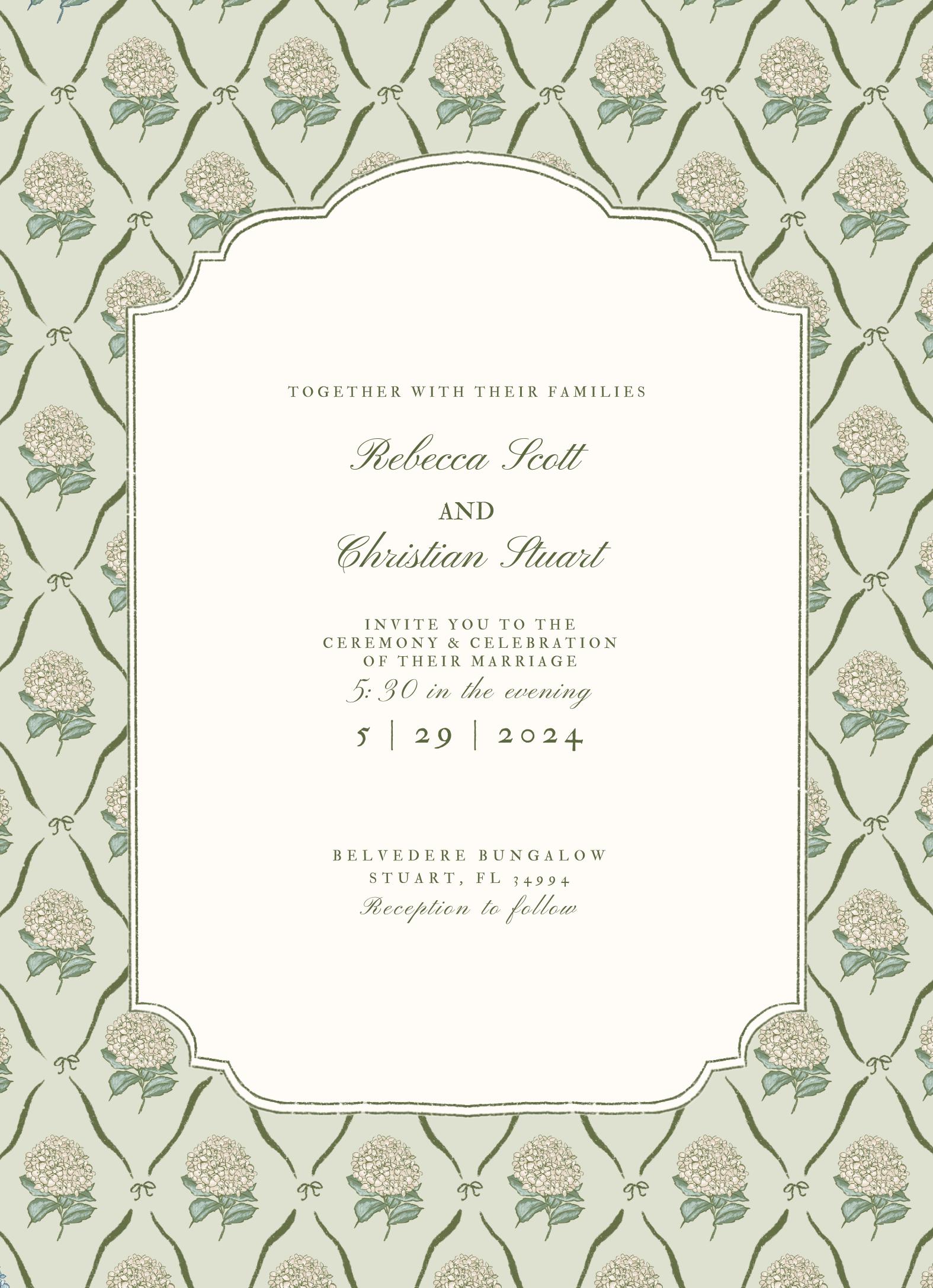 Hydrangea Wedding Invitation Suite: Cottage Core CANVA Template ...