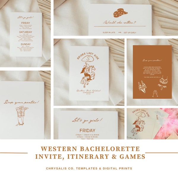 Western Bachelorette Invite, Itinerary, and Games