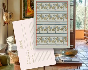 Mediterranean Flora Recipe Card | Printable Recipe Card | Vintage Botanical Recipe Card | Bridal Shower Recipe Card | Mediterranean Kitchen