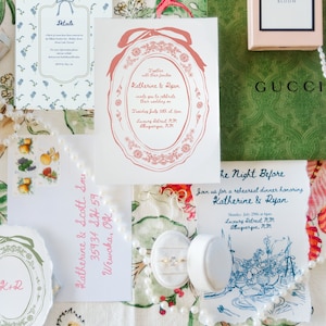 Garden Party Themed Wedding Invitation Suite - BUNDLE | Editable Invite | Canva Template | Digital Download | Vintage | Coquette Style