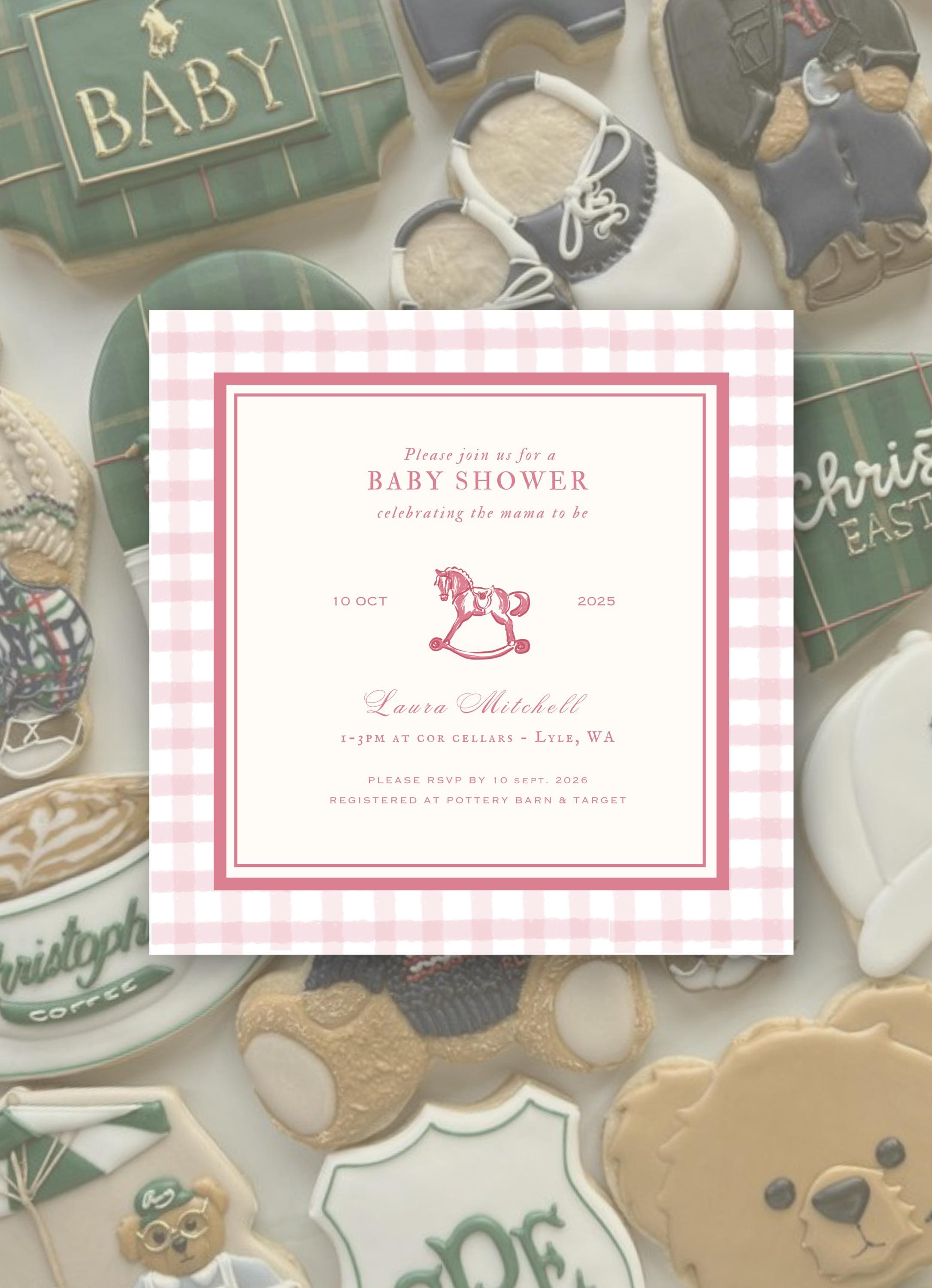Baby Shower Bundle | Vintage Polo Teddy Bear | Editable Invitation ...