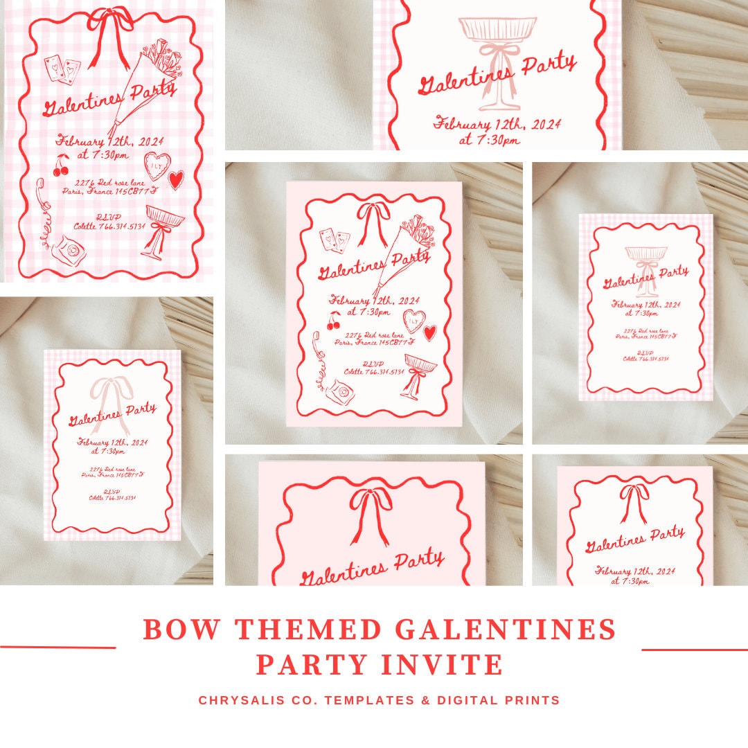Bow Themed Galentines' Day Invitation! - Etsy