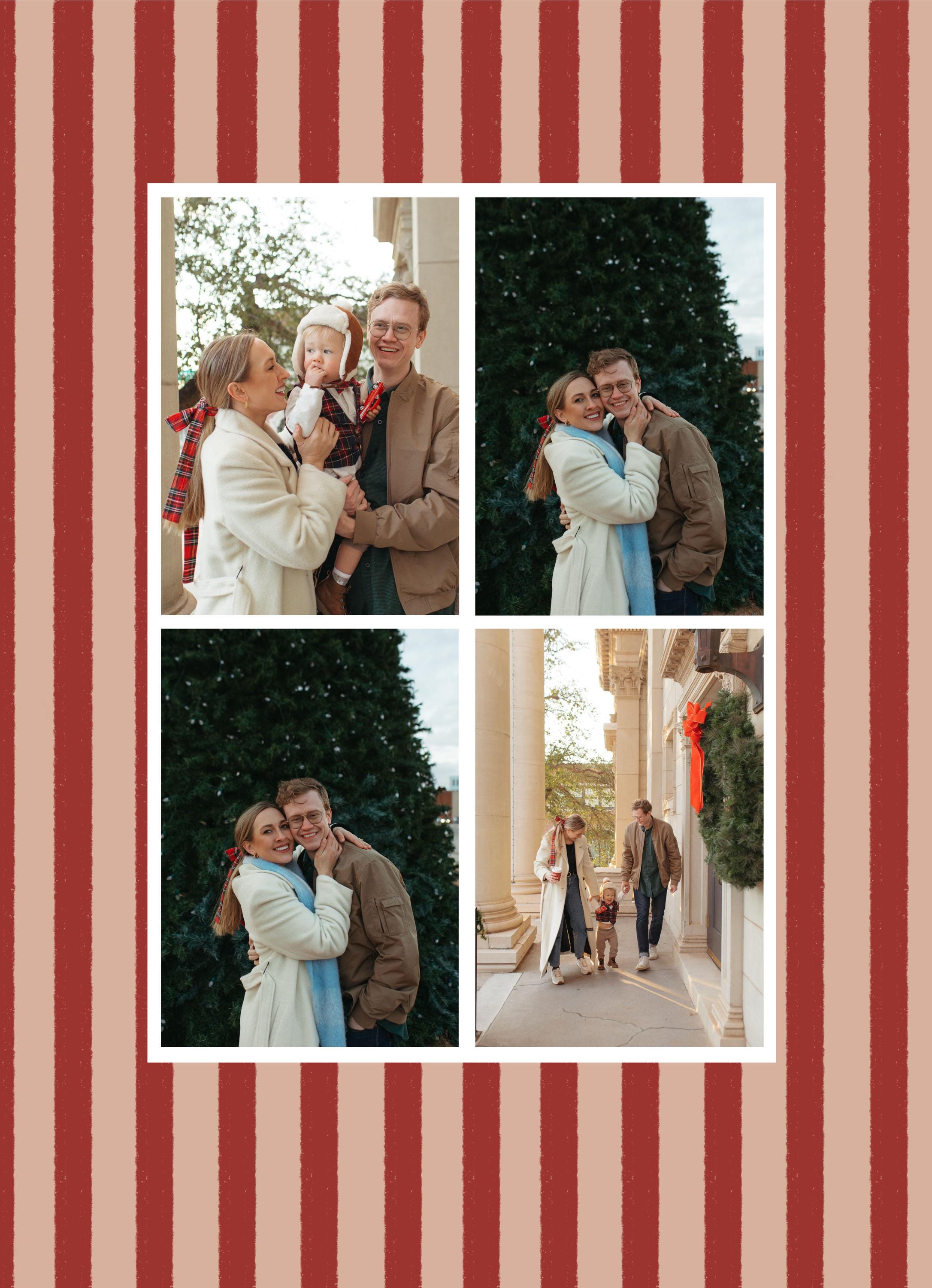 Vintage Christmas Card Template Canva Custom Holiday Photo Card