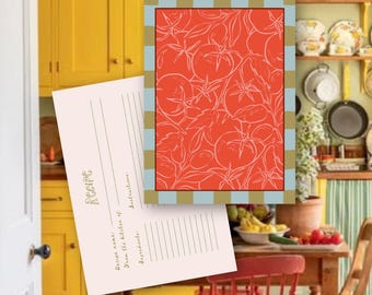 Heirloom Tomato Recipe Card | Printable Recipe Card | Vintage Tomato Recipe Card | Bridal Shower Recipe Card | Whimsical Kitchen Recipe Card