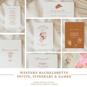 Western Bachelorette Invite, Itinerary, and Games