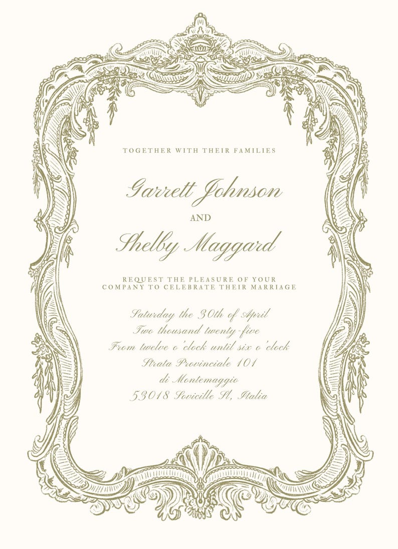 Bridgerton Wedding Invitation Suite: European Castle Design (Digital Download) image 3