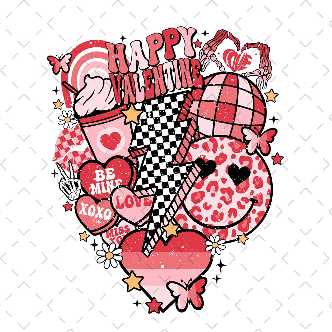 Retro Valentines Png, Valentine Hearts Png, Checkered Hearts Png ...