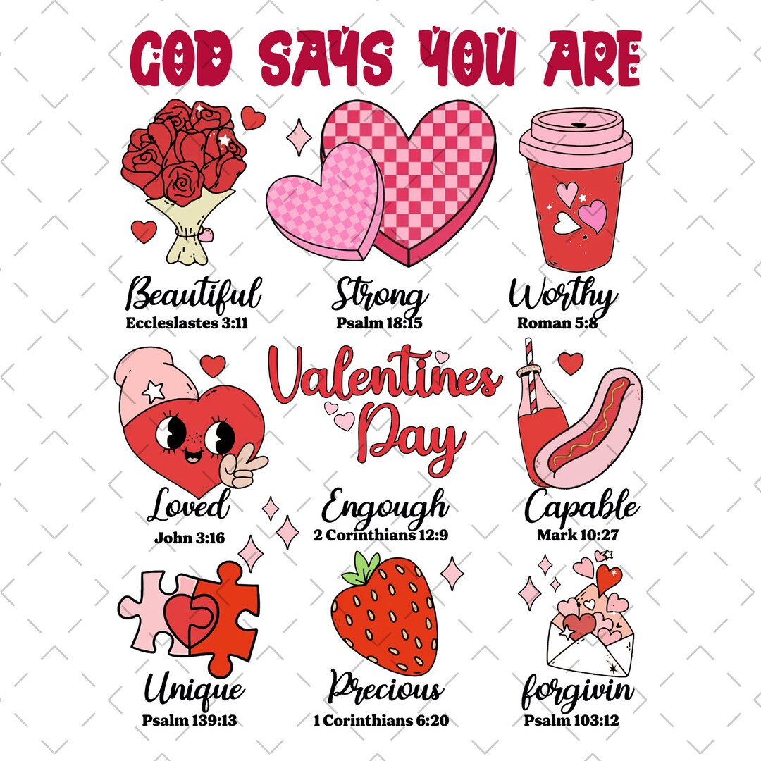 God Says You Are Valentine Png, Jesus Valentine Png, Valentine Doodle ...