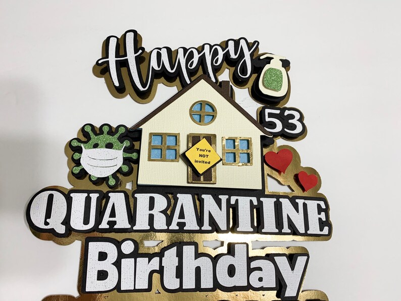 Download Quarantine birthday cake topper Virus birthday Party | Etsy