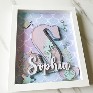 Mermaid decorations Name Sign, Nursery, Initial Letter Wall, Under the Sea Room Decorations