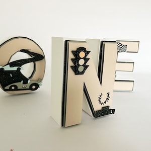 One Race Car, Vintage car 1st birthday, Fast one Party Decorations, Customized letters, Boy birthday