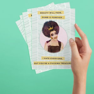 5-PACK BIANCA Del Rio | Love Card | Friendship Card | Funny Card | Queer Card | Valentine&#39;s | Rupaul&#39;S Drag Race | Drag Queen