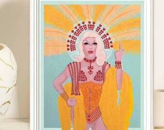 MISS VANJIE-TRYCK - Rupauls Drag Race, Popkonst, Drag Queen, HBTQ Pride