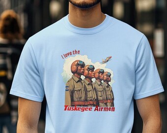 Tuskegee Airmen T-Shirt - Black History WWII Pilot Tee - Patriotic Military Shirt - Vintage Aviation Civil Rights Tee - Sizes S-3XL