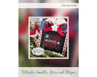 USA Cross Stitch Pattern - Patriotic Smalls: Stars and Stripes - PDF, Instant Download, Handmade Gift Idea, Retreat Exchange
