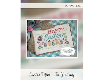 Easter Mini: The Greeting -- .PDF Cross Stitch Pattern by Cherry Hill Stitchery