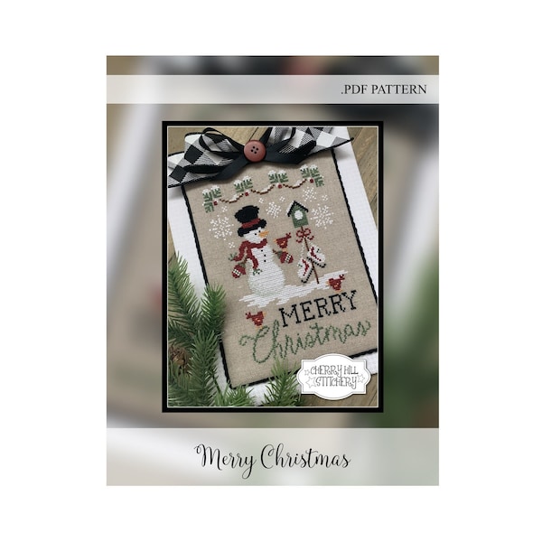Merry Christmas -- .PDF Cross Stitch Pattern by Cherry Hill Stitchery