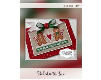 Baked with Love -- .PDF Cross Stitch Pattern by Cherry Hill Stitchery