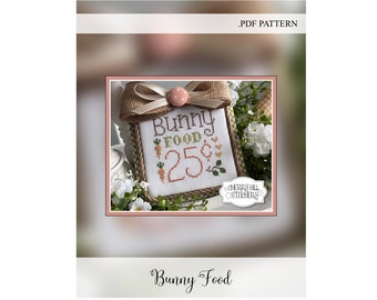 Bunny Food -- .PDF Cross Stitch Pattern by Cherry Hill Stitchery