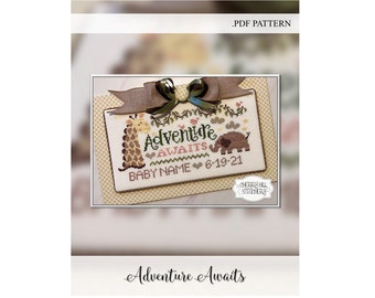 Adventure Awaits -- .PDF Cross Stitch Pattern by Cherry Hill Stitchery