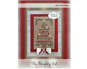 The Naughty List -- .PDF Cross Stitch Pattern by Cherry Hill Stitchery