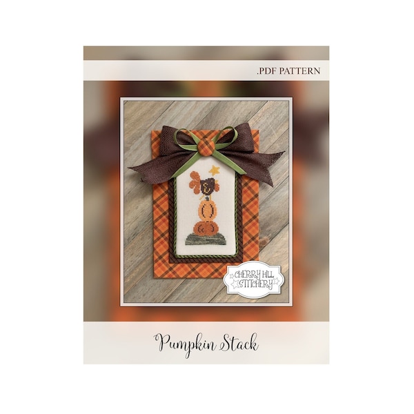 Pumpkin Stack by Cherry Hill Stitchery -- Digital Counted Cross Stitch Pattern