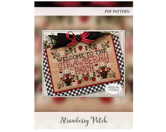 Strawberry Patch -- .PDF Cross Stitch Pattern by Cherry Hill Stitchery