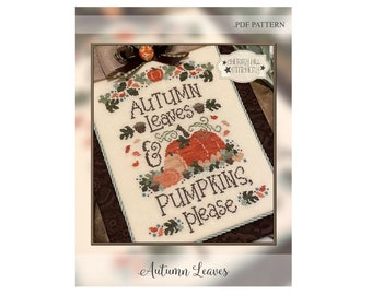 Autumn Leaves -- .PDF Cross Stitch Pattern by Cherry Hill Stitchery