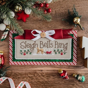 Christmas Cross Stitch Pattern with Horse: &quot;Sleigh Bells Ring&quot; (PDF Pattern)