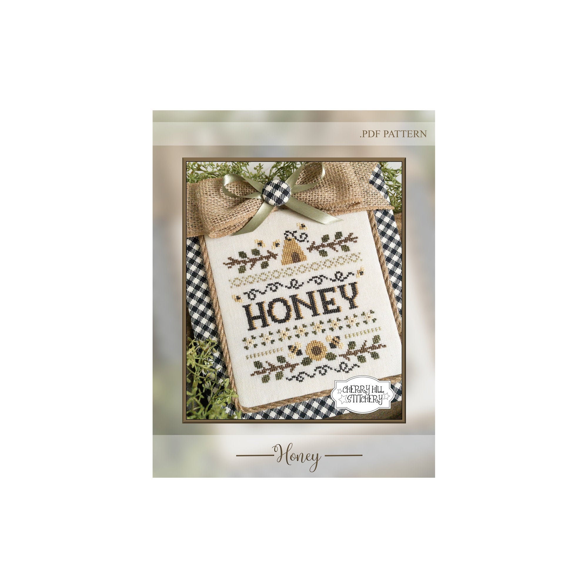 Honey .PDF Cross Stitch Pattern by Cherry Hill Stitchery