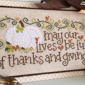 White Pumpkin Cross Stitch Pattern | PDF Cross Stitch | Cherry Hill Stitchery® | An Autumn Wish | Fall, Thanks and Giving, Modern