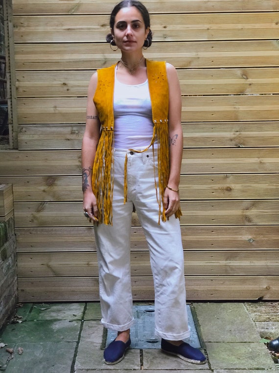 1970s Original Vintage Suede Fringe Vest
