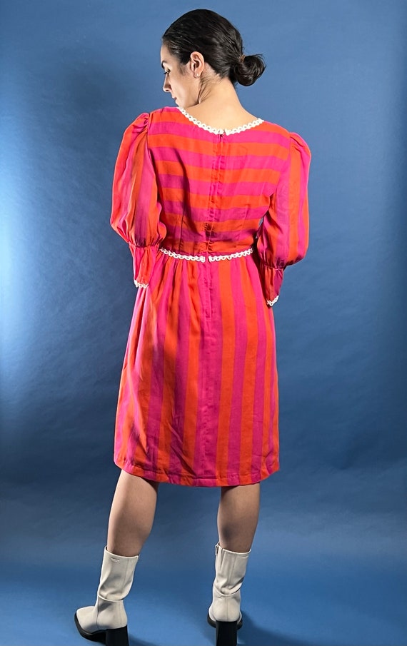 Vintage 1970s Richard Shops Stripe Prairie Dress - image 5