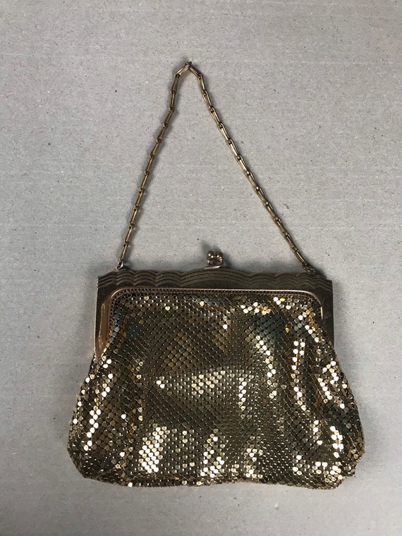 Antique RARE 1930s/40s WHITING & DAVIS Gold Mesh … - image 2