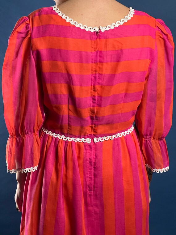Vintage 1970s Richard Shops Stripe Prairie Dress - image 8